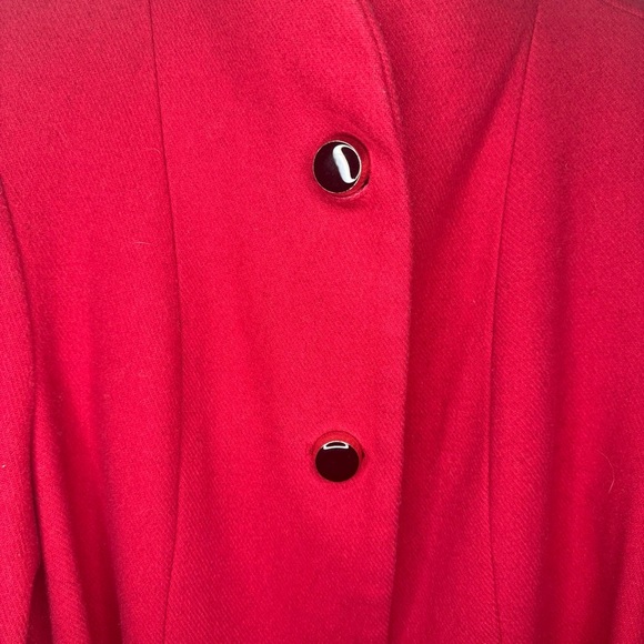 Kate Spade New York Single Breasted Belted High Neck Red Coat Size L Wool Blend - Picture 5 of 15